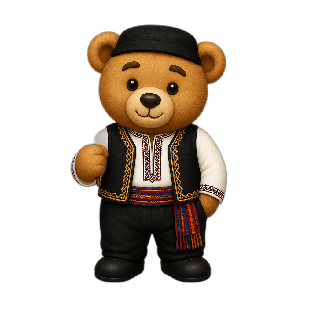 Create a Teddy bear who is a stereotypical Armenian. any fur color - AI generated emoji