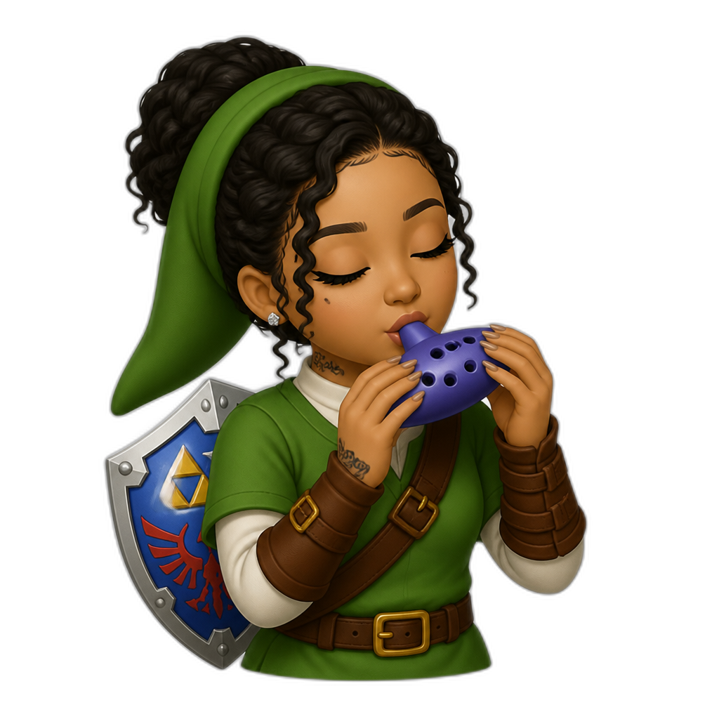 Mariah The Scientist playing the Ocarina of Time - AI generated emoji