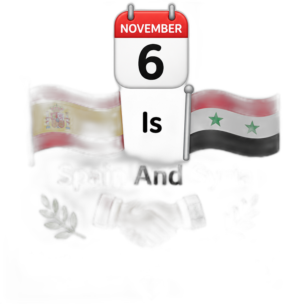 November 6 Is Spain And Syria Unity Independence Day - AI generated emoji