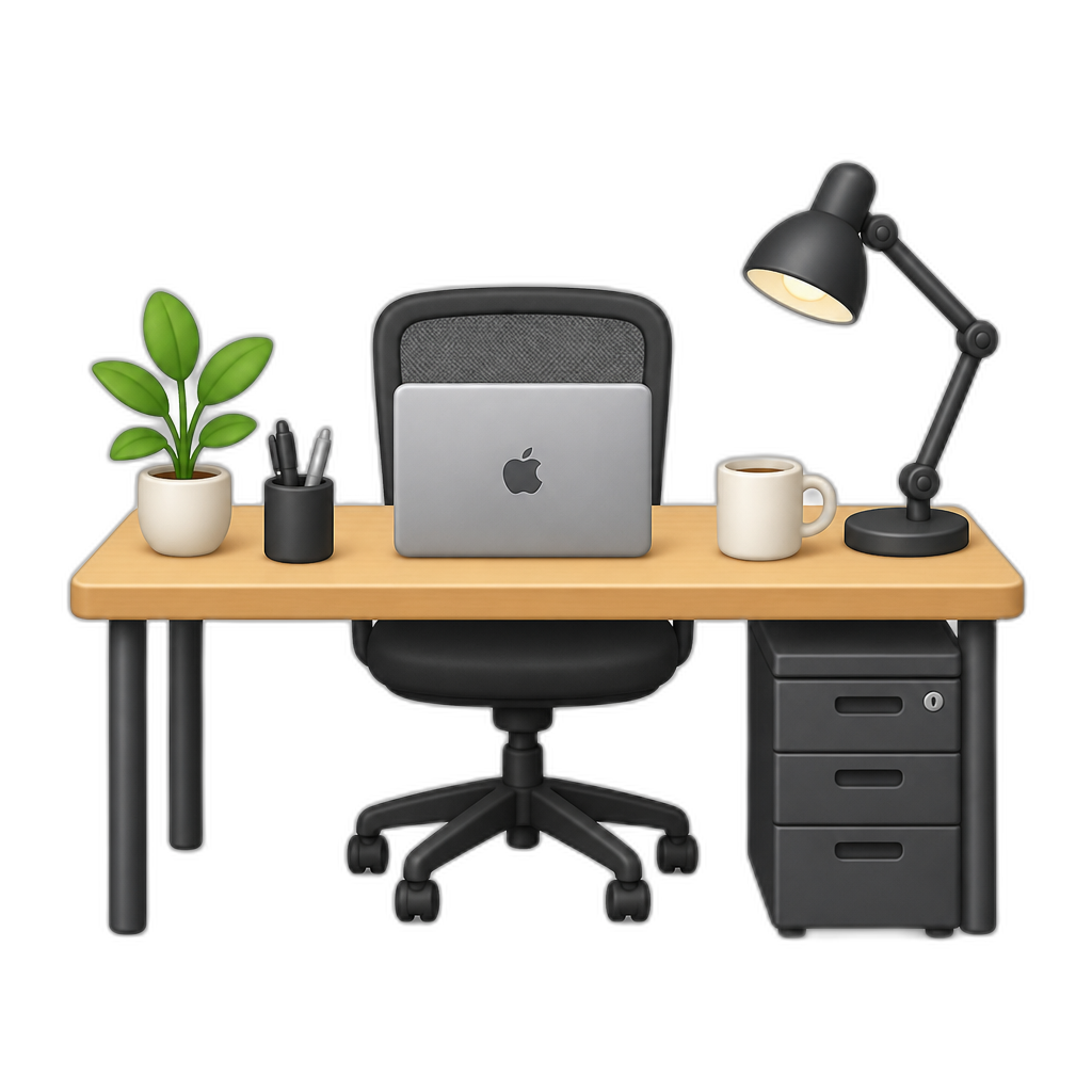 office desk setup - AI generated emoji