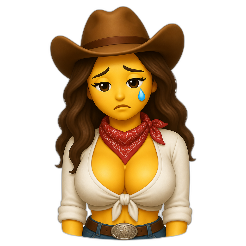 Busty sad cowboy - AI generated emoji