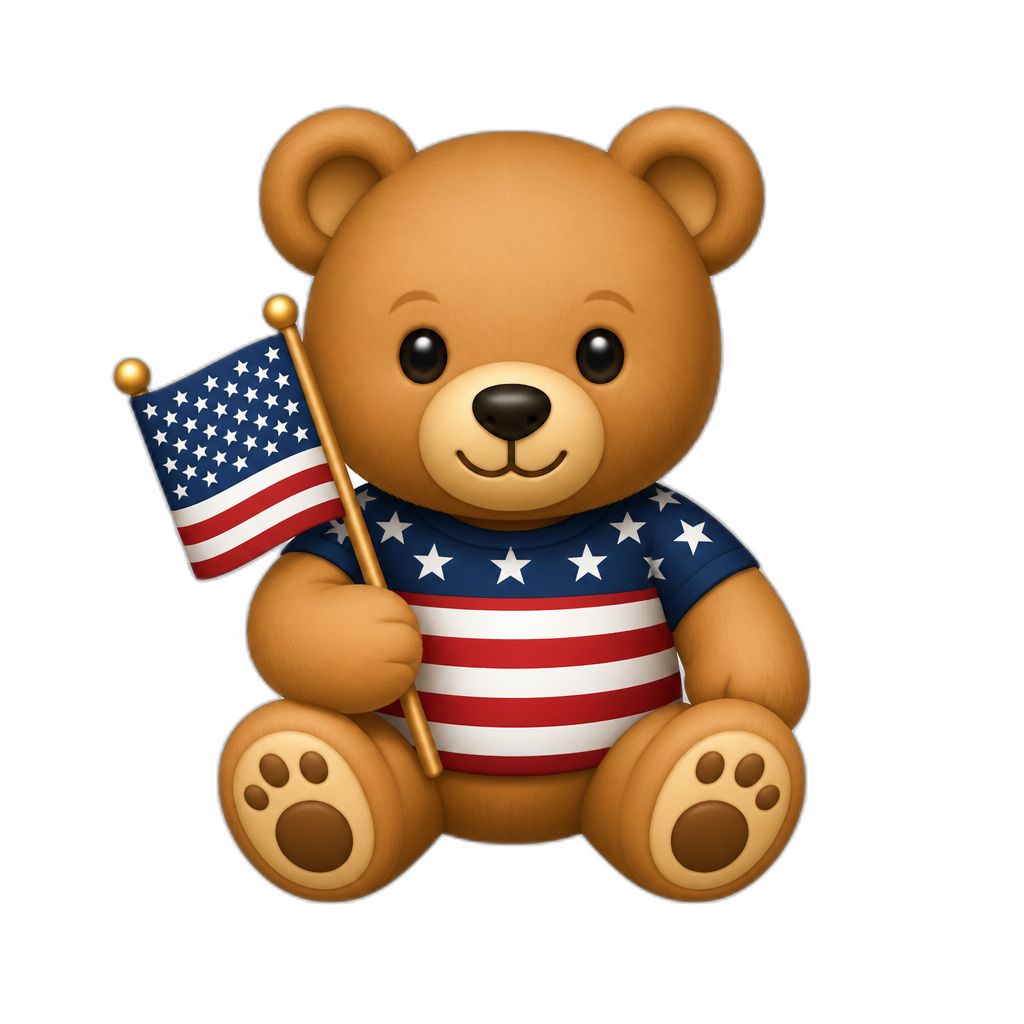 Create a Teddy bear who is a American - AI generated emoji