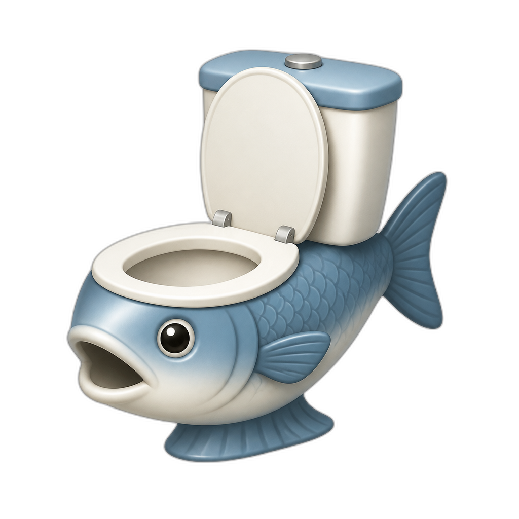Fish toilet - AI generated emoji