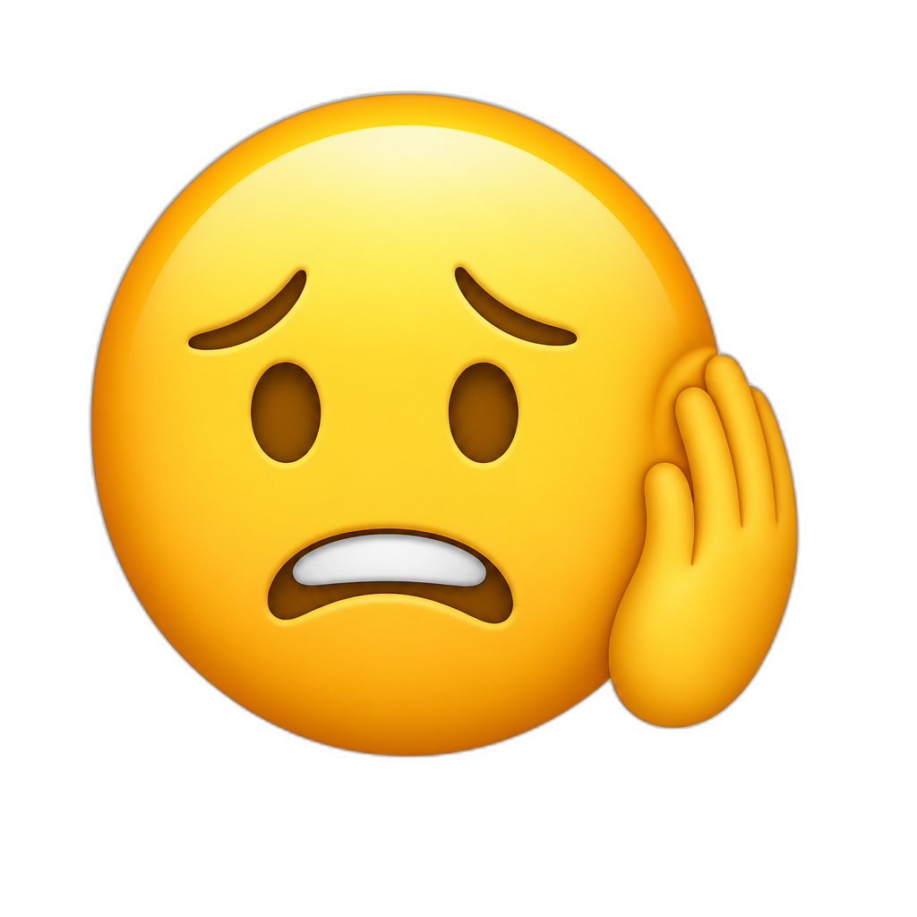 uncomfortable face with ear pain - AI generated emoji