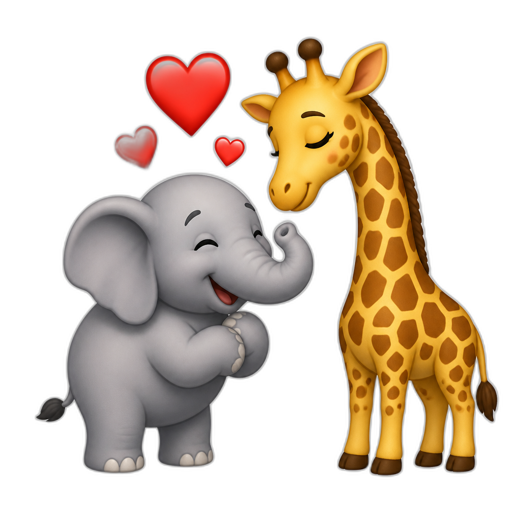 Elephant in love 🐘❤️🦒 - AI generated emoji