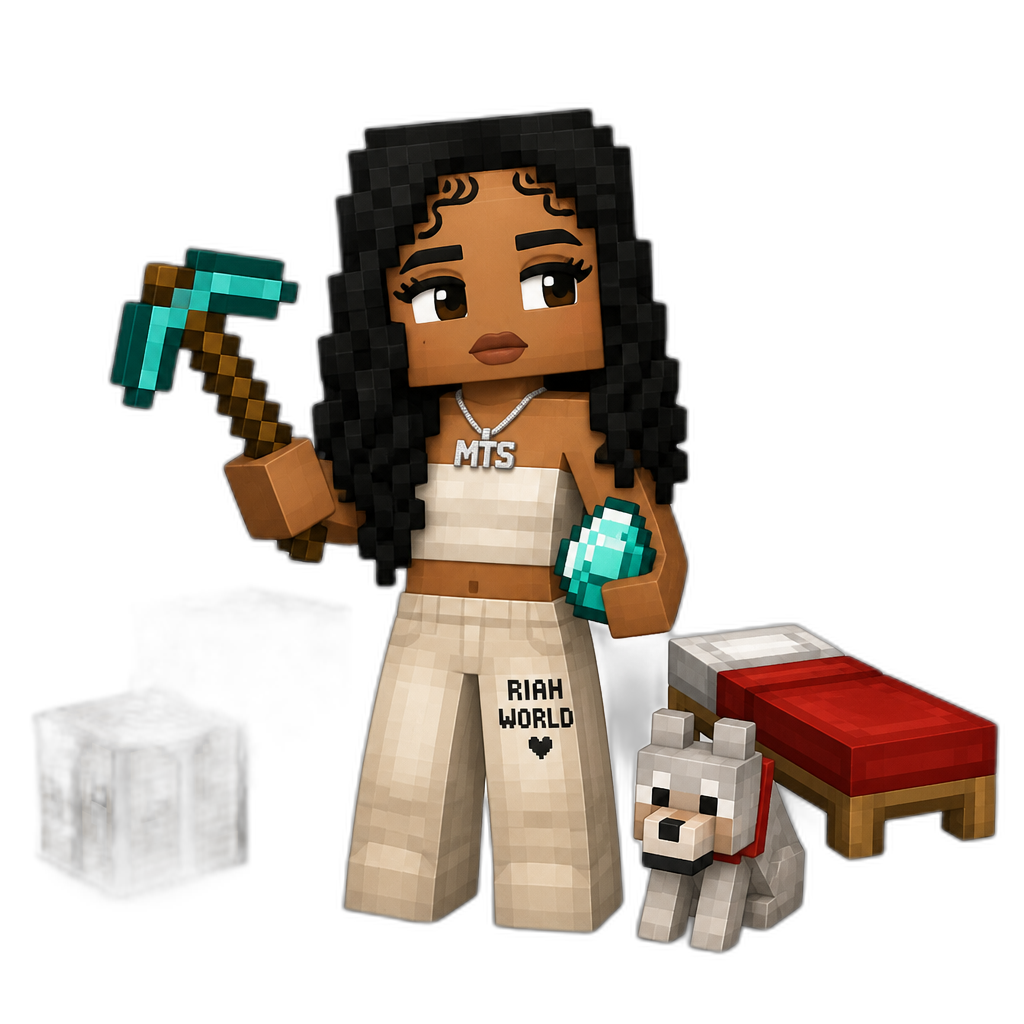 Mariah The Scientist in Minecraft - AI generated emoji