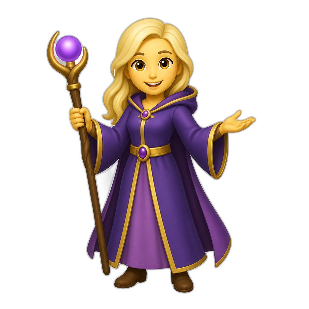 blonde female mage - AI generated emoji