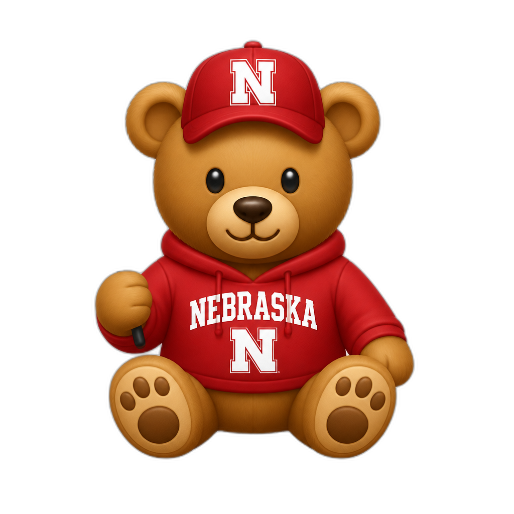Create a Teddy bear who is a Nebraskan - AI generated emoji
