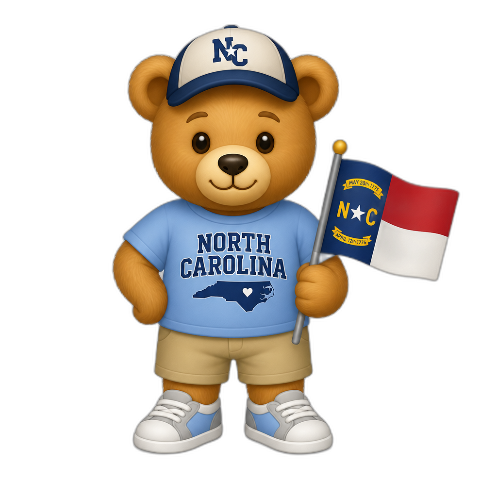 Create a Teddy bear who is a North Carolinian - AI generated emoji