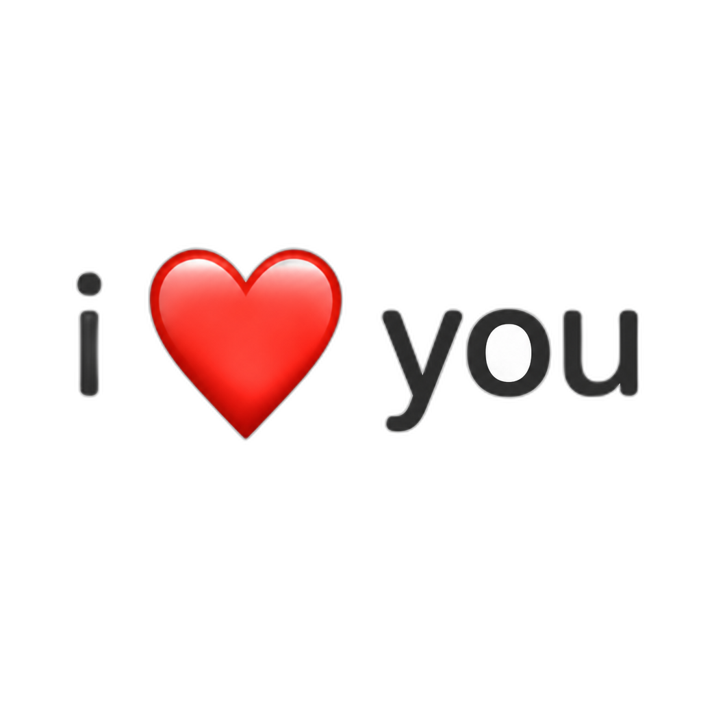 i love you text - AI generated emoji