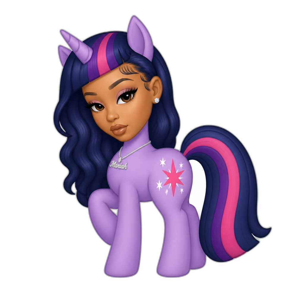 Mariah The Scientist fused with Twilight Sparkle - AI generated emoji