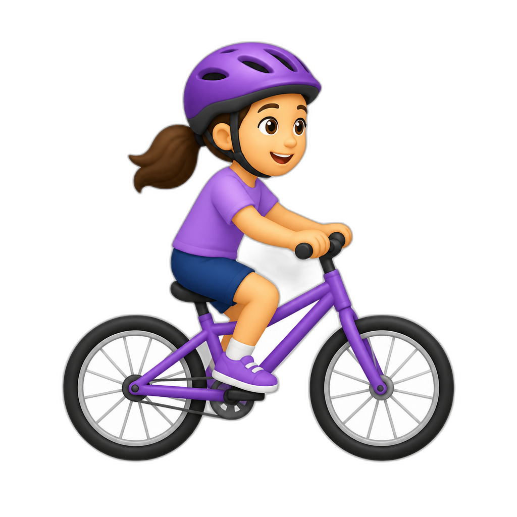 female child riding a bicycle - AI generated emoji