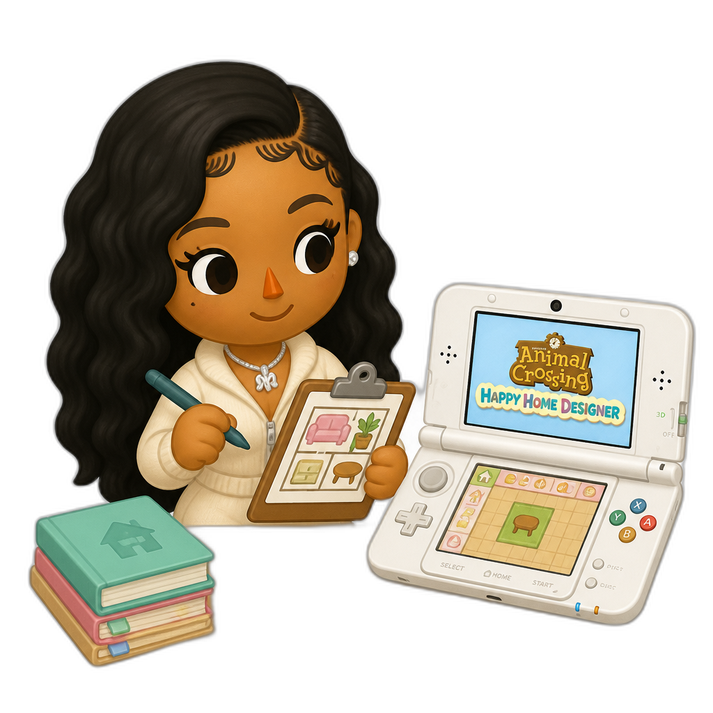 Mariah The Scientist in Animal Crossing: Happy Home Designer on the 3DS - AI generated emoji