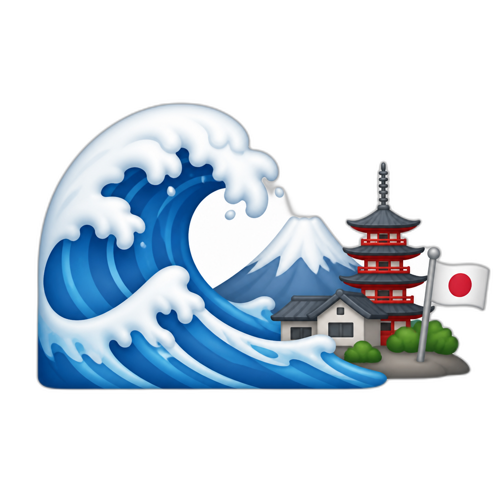 tsunami japan - AI generated emoji