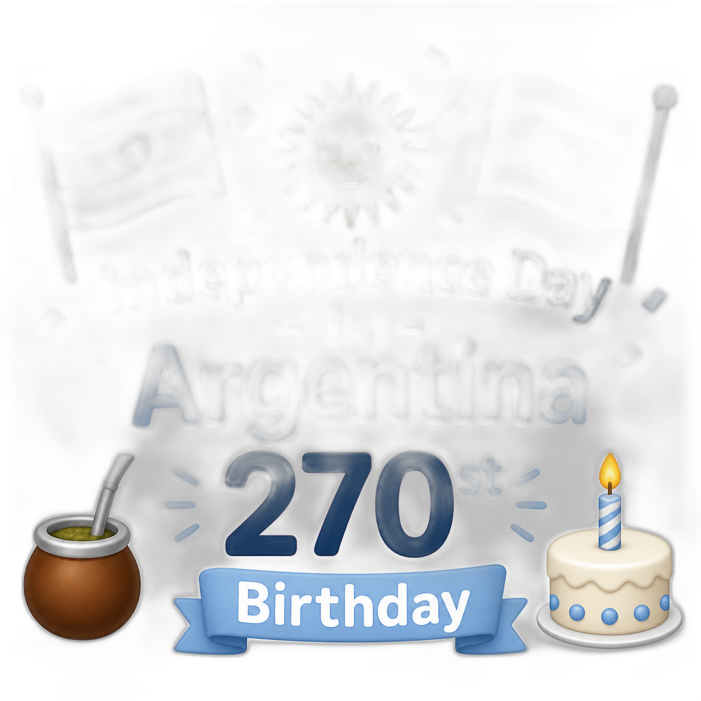 Independence Day in Argentina 270st Birthday - AI generated emoji