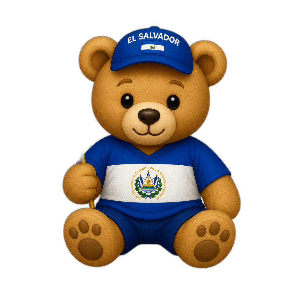 Create a Teddy bear who is a Salvadoran - AI generated emoji