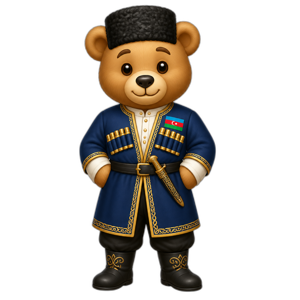 stereotypical Azerbaijan anthro Teddy Bear, full body - AI generated emoji