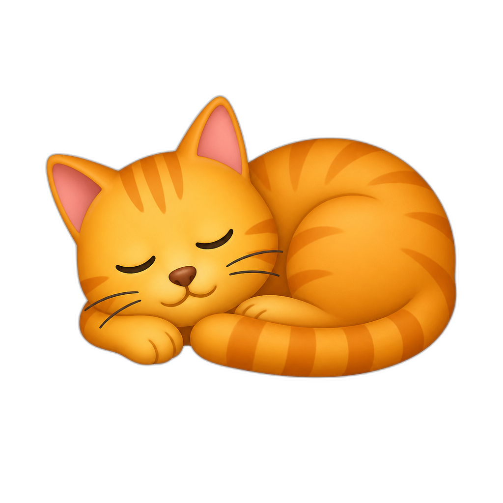Sleepy orange cat - AI generated emoji