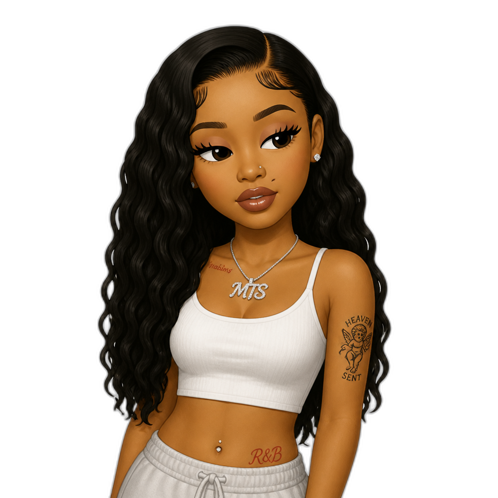 Mariah The Scientist in a crop top - AI generated emoji