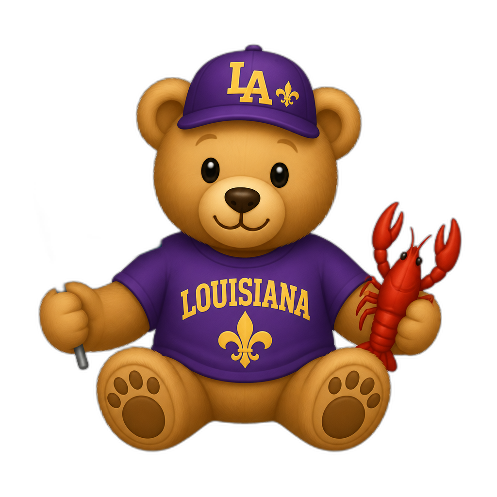 Create a Teddy bear who is a Louisianian - AI generated emoji