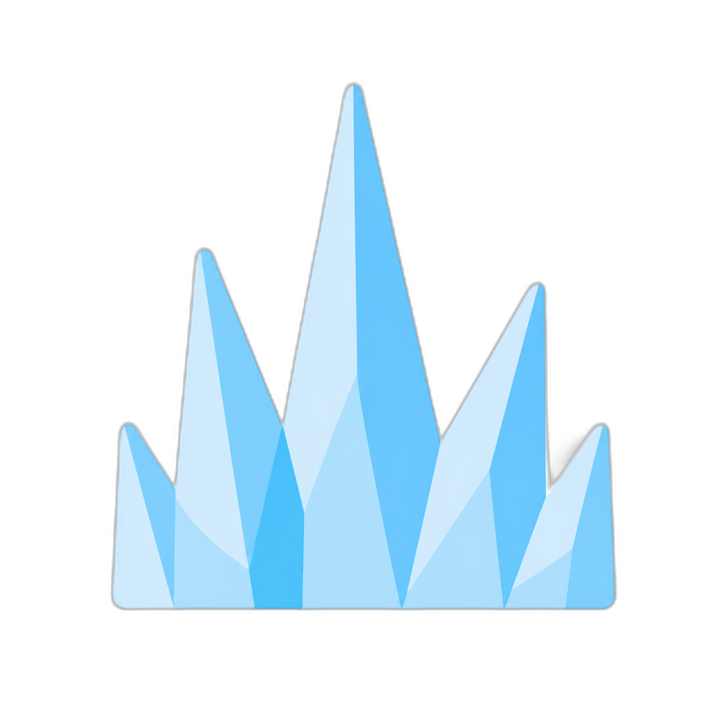 Spikes of ice pointing upwards, thick flat style minimal - AI generated emoji