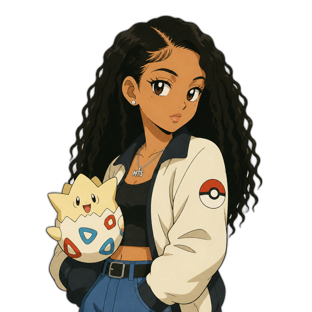 Mariah The Scientist in the Pokemon anime in 1998 - AI generated emoji