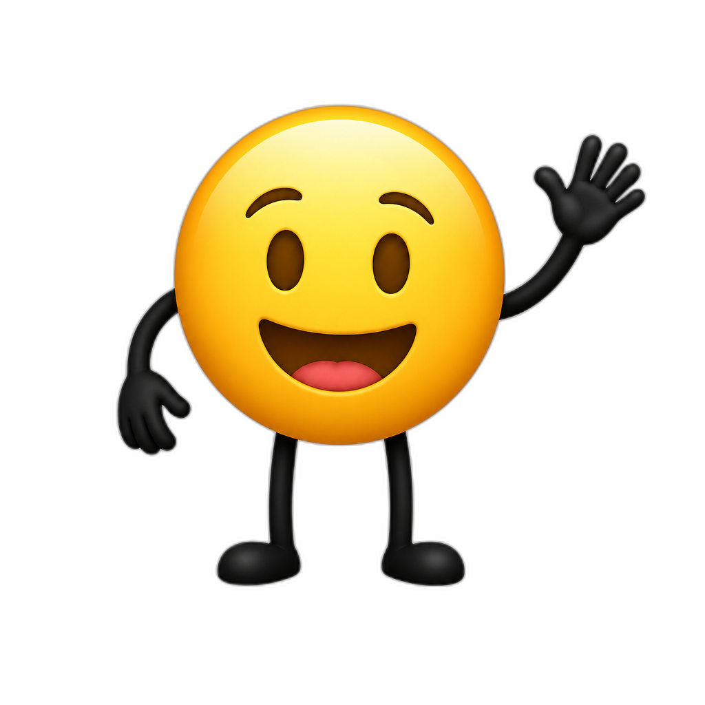 Emoji with black arms & legs - AI generated emoji